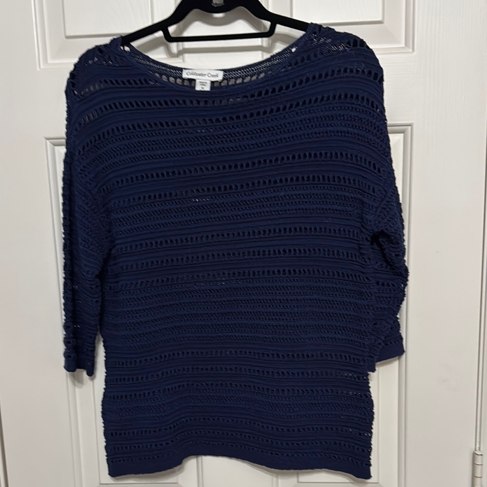 Coldwater Creek Blue Crew Neck Top